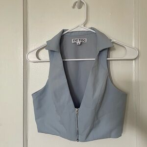 Women's Blue Sleeveless Top